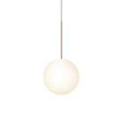 The 12 inch Bola Sphere from Pablo Designs in rose gold.