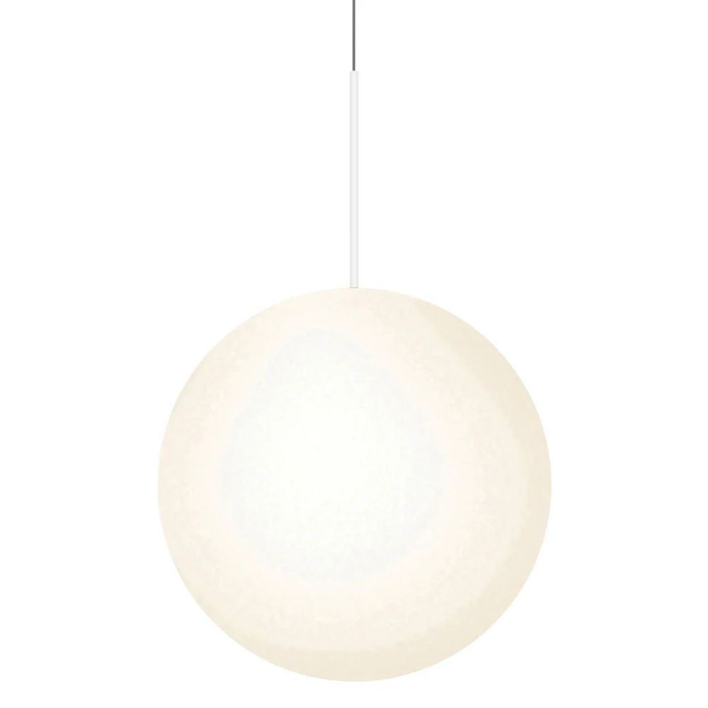 The 24 inch Bola Sphere from Pablo Designs in matte white.