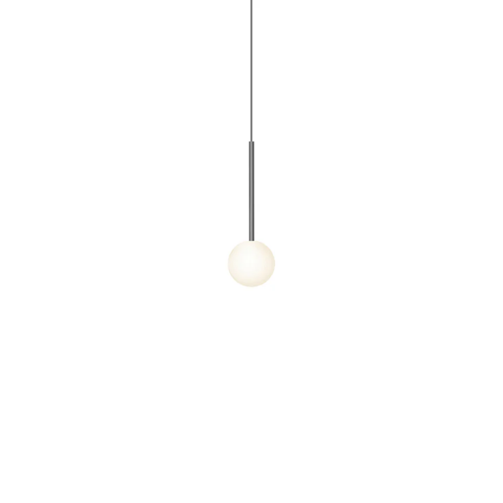 The 4 inch Bola Sphere from Pablo Designs in gun metal.