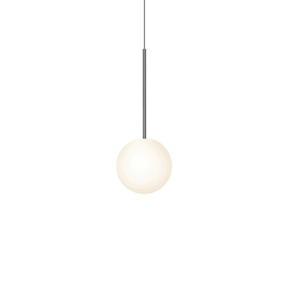 The 8 inch Bola Sphere from Pablo Designs in gun metal.