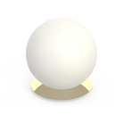 The 16 inch brass Bola Sphere Table from Pablo Designs.