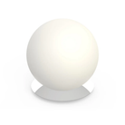 The 16 inch chrome Bola Sphere Table from Pablo Designs.