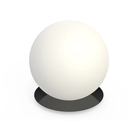 The 16 inch matte black Bola Sphere Table from Pablo Designs.