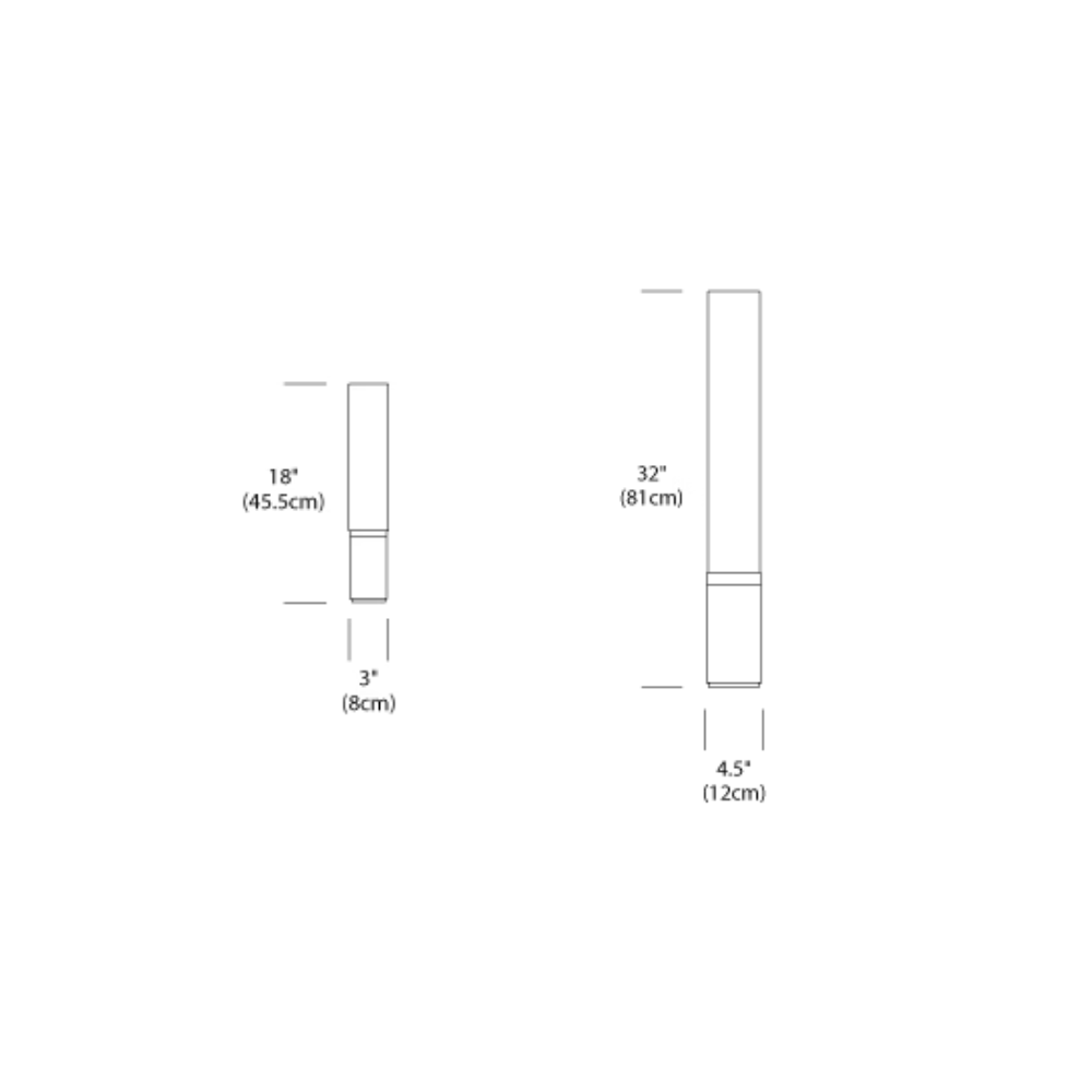 The 18 and 32 inch dimensions Elise Table Lamp from Pablo Designs. all-groups