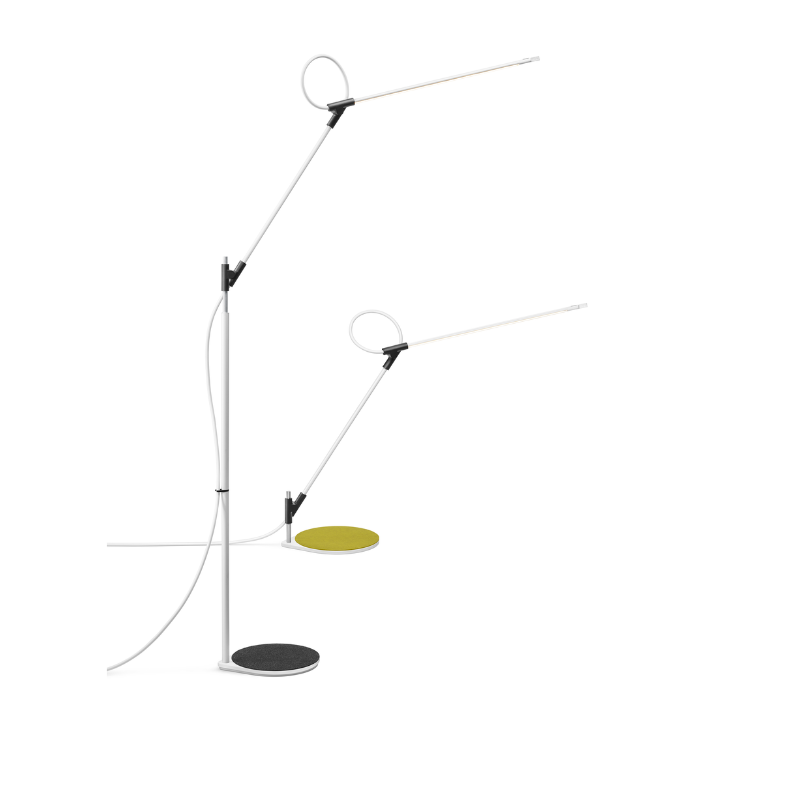 The white Superlight Floor Lamp from Pablo Designs alongside the table lamp. all-groups