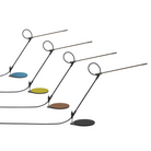 The black Superlight Table Lamp from Pablo Designs with all four base options.