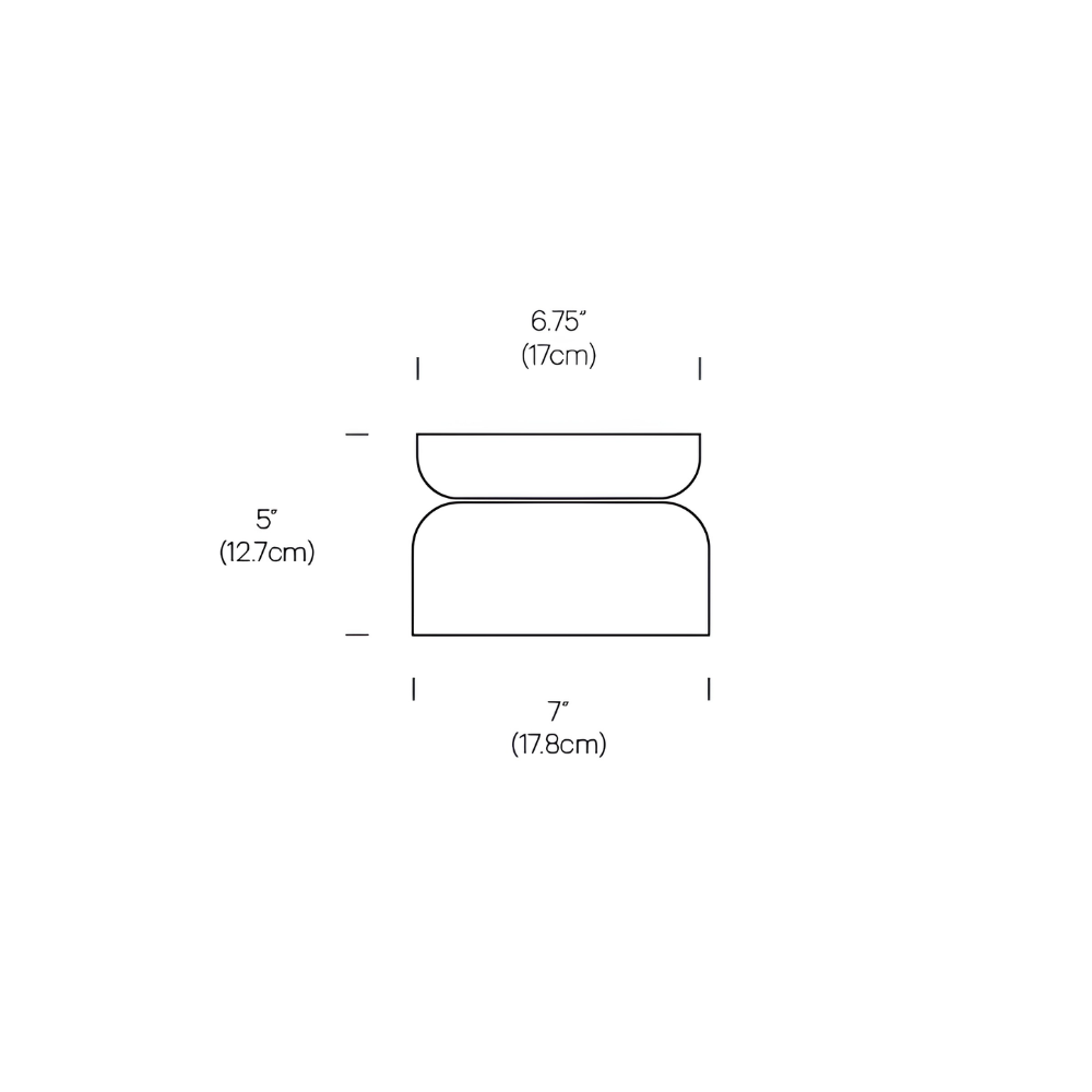 The dimensions of the Totem Mini Flush Mount from Pablo Designs. all-groups
