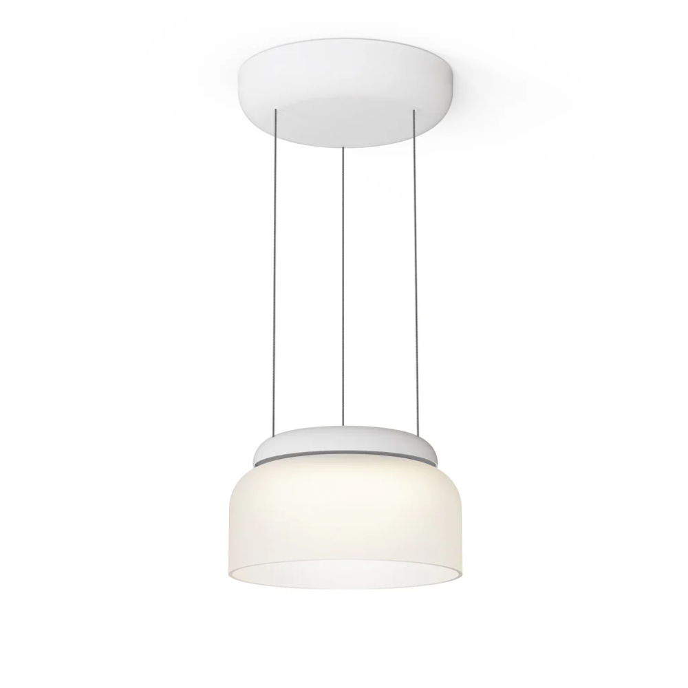 The etched white and white Totem Mini Pendant from Pablo Designs.