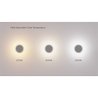 The Totem Puck Ceiling or Wall Light from Pablo Designs showing the three adjustable color temperature options. all-groups