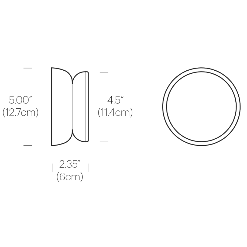 The dimensions for the Totem Puck Ceiling or Wall Light from Pablo Designs. all-groups