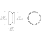 The dimensions for the Totem Puck Ceiling or Wall Light from Pablo Designs. all-groups