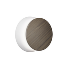 The white and walnut Totem Puck Ceiling or Wall Light from Pablo Designs.