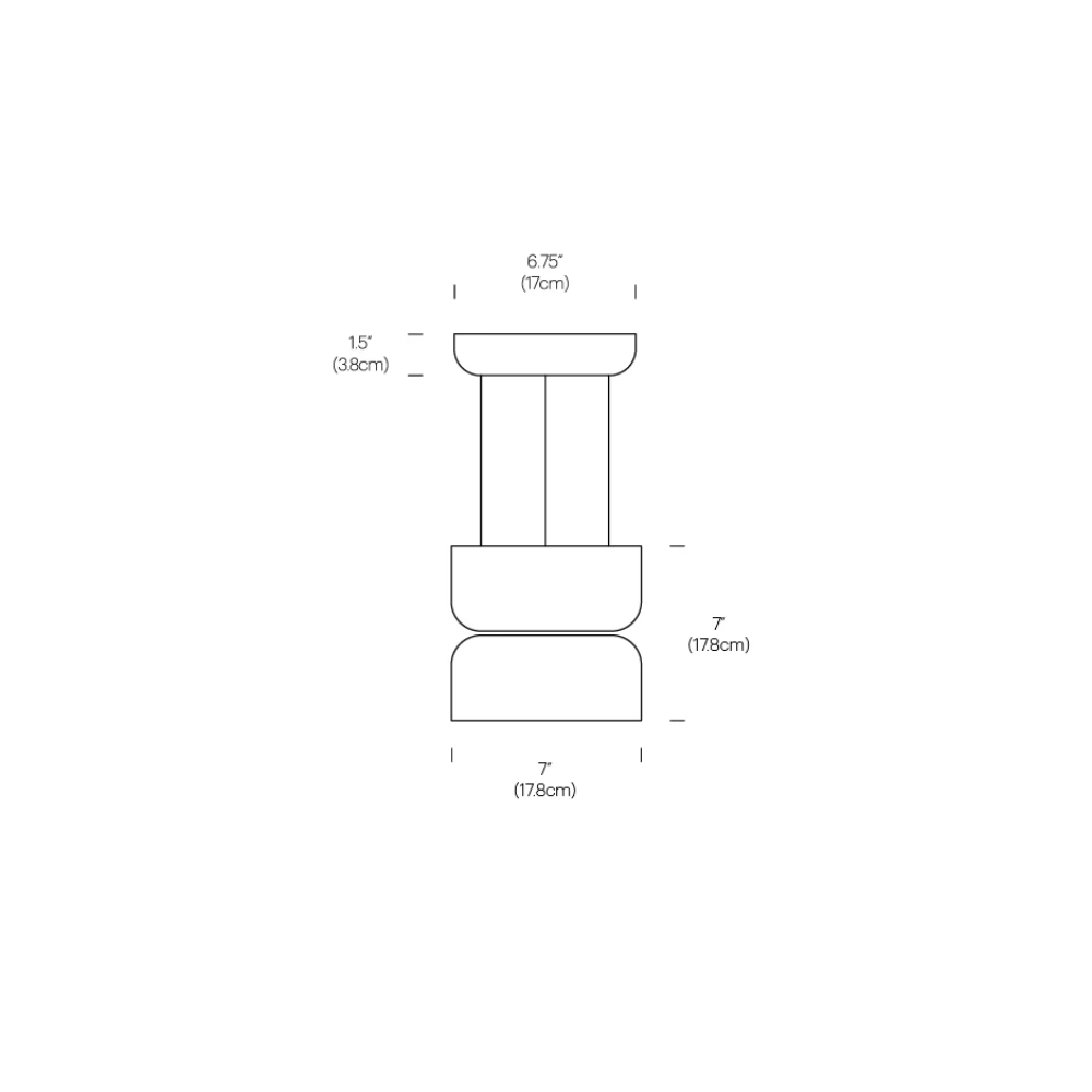 The Totem Up/Down Mini Pendant from Pablo Designs dimensions. all-groups