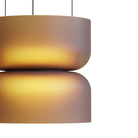 The etched amber Totem Up/Down Mini Pendant from Pablo Designs close up.