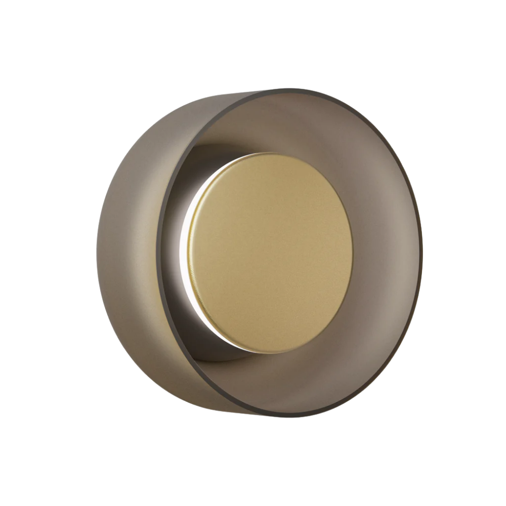 The Totem Sconce by Pablo Designs in Black / Brass / Amber.