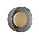 The Totem Sconce by Pablo Designs in Black / Brass / Etched Smoke.