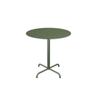 The large olive green Pico Round Cafe Table 4-Star Base by Houe.