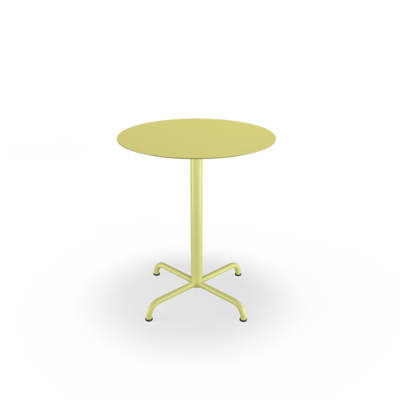 The small lemon-zest Pico Round Cafe Table, 4-Star Base by Houe.
