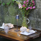 The dark gray Poldina Pro Micro from Zafferano in a cafe.