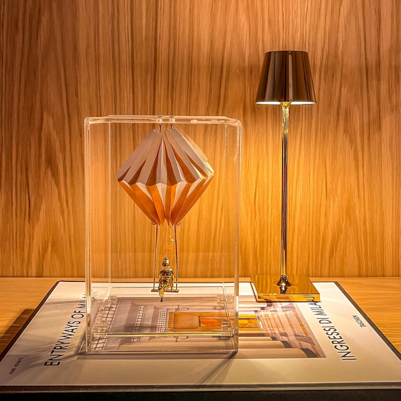 The glossy gold Poldina Pro Micro from Zafferano in a lounge.