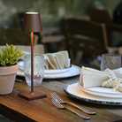 The rust Poldina Pro Micro from Zafferano in a restaurant.