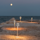 The white Poldina Pro Micro from Zafferano in an outdoor space.