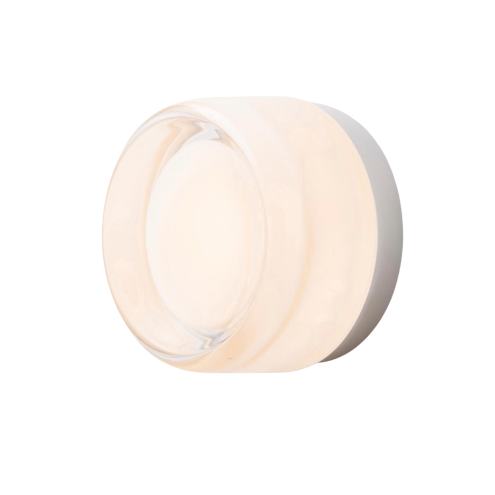 The Dimple Sconce by RBW with White Interior and Natural Anodized.