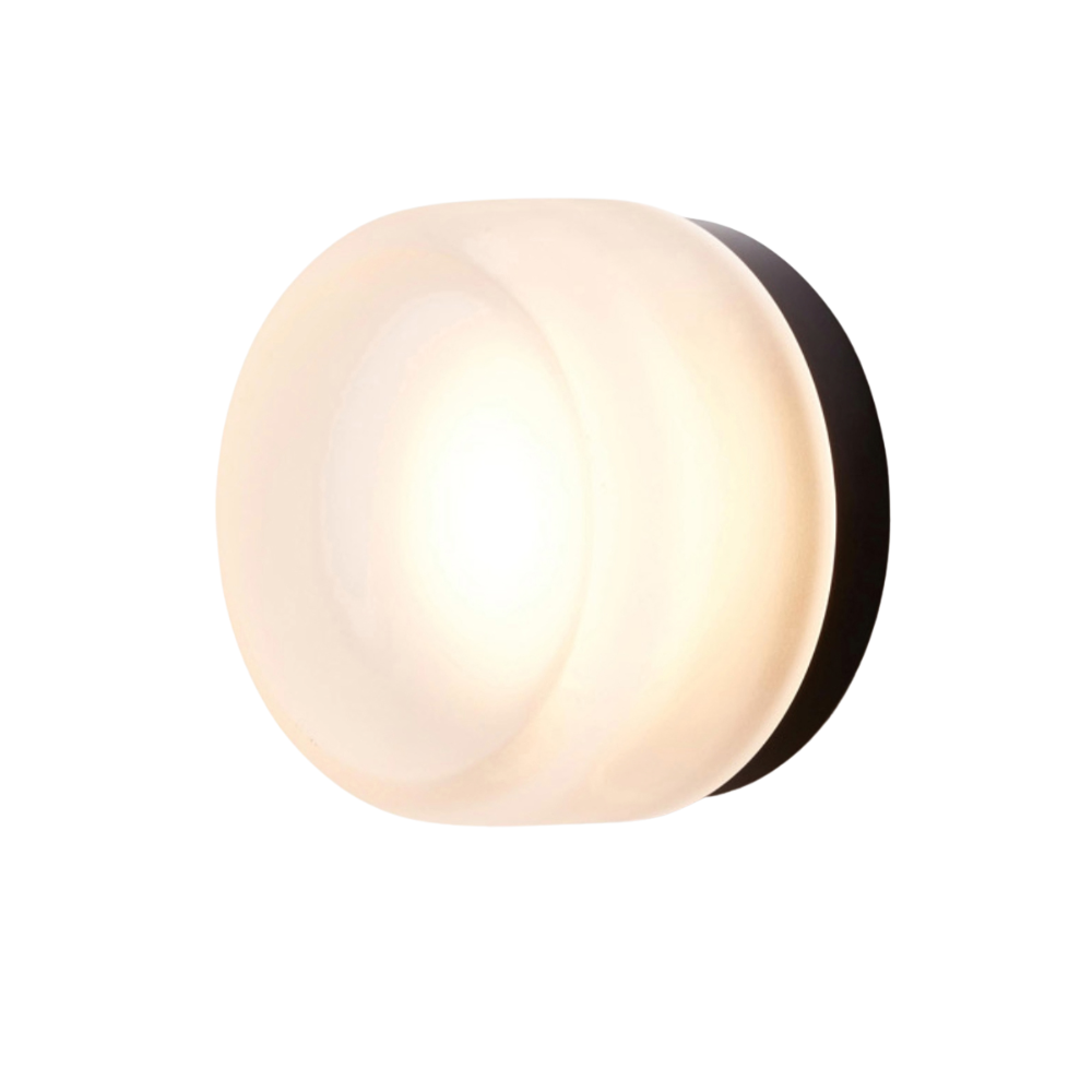 The Dimple Sconce by RBW with Frosted Interior and Black Anodized.