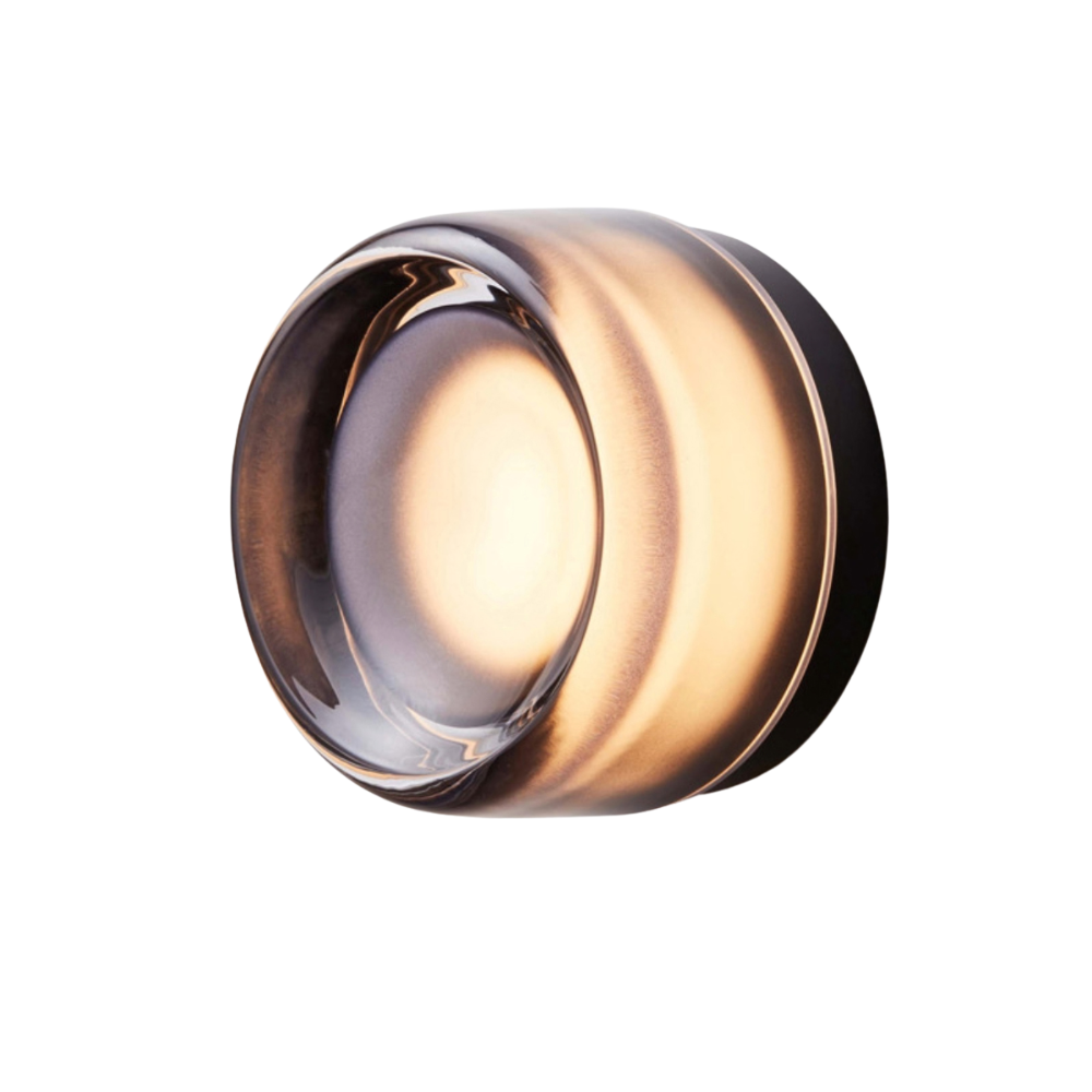 The Dimple Sconce by RBW with Smoked Interior and Black Anodized.