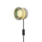 The Ripple Corded Sconce with plug-in bottom with toggle switch in jade shade with natural anodized.