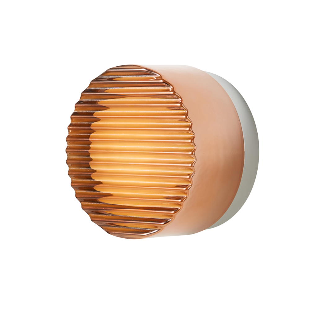 The Crisp Sconce by RBW in Copper with Natural Anodized backplate.