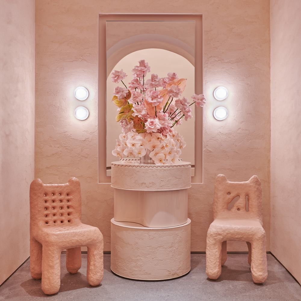 The Crisp Sconce by RBW in a pink room. all-groups