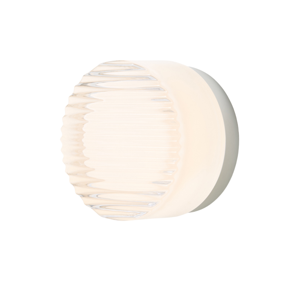 The Crisp Sconce by RBW in White with Natural Anodized backplate.