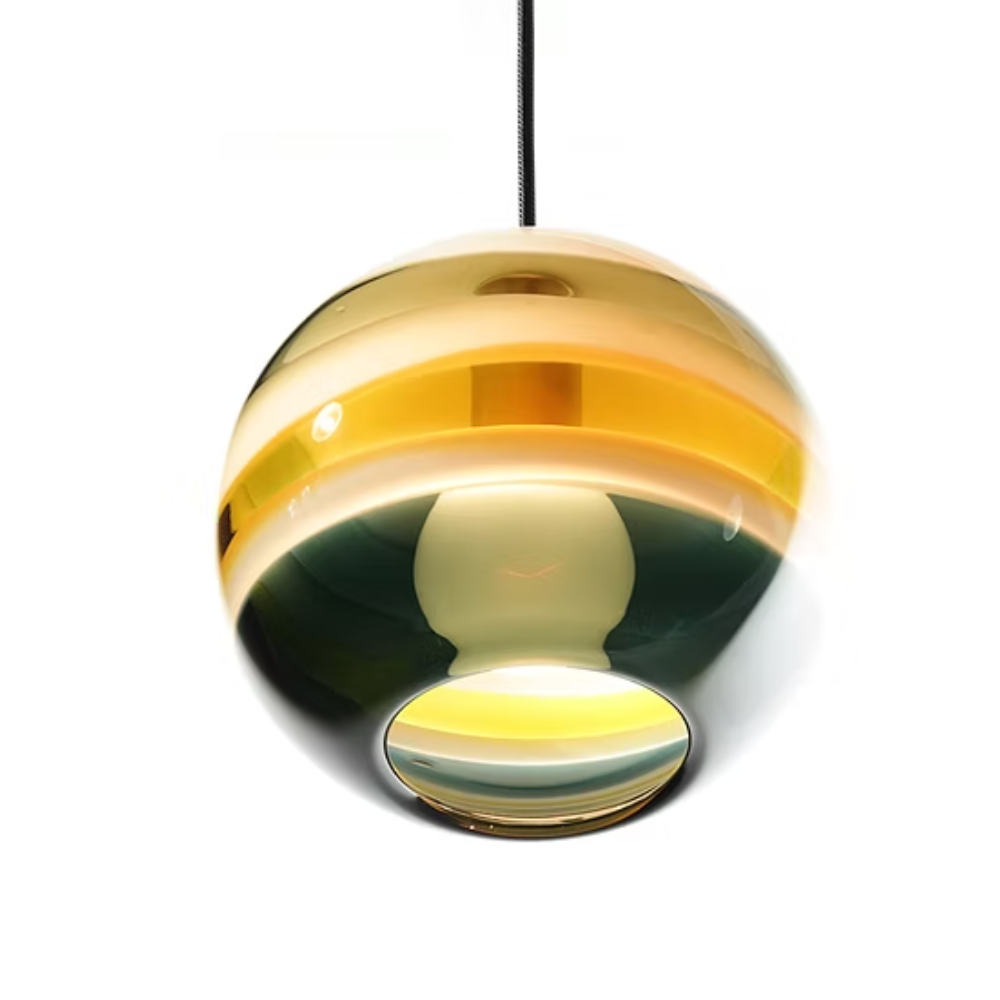 The Banded Borrego Mini Pendant from Siemon and Salazar at an angle.