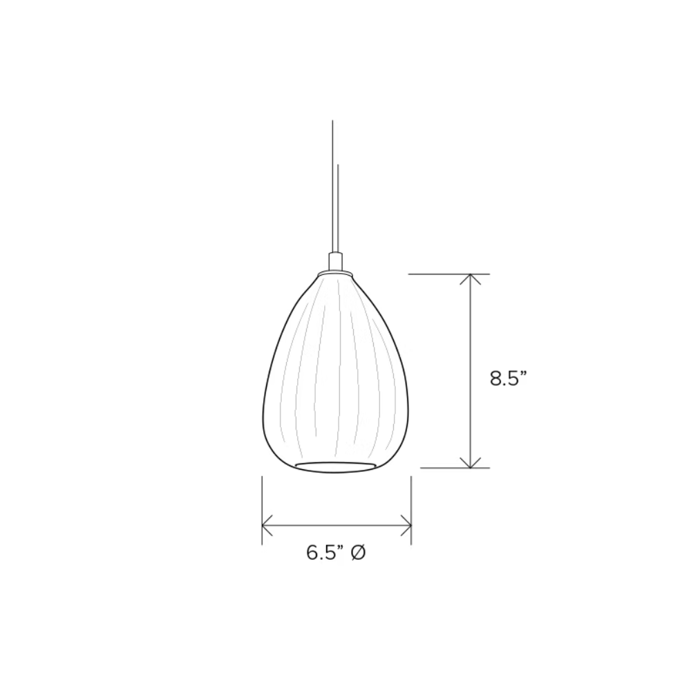 The dimensions of the Barnacle Large Cone Pendant from Siemon and Salazar.