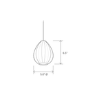 The dimensions of the Barnacle Small Cone Clear Pendant from Siemon and Salazar.