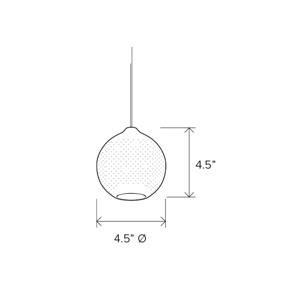 The Bubble Small Orb Clear Pendant from Siemon and Salazar dimensions.