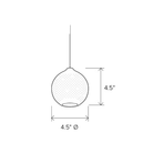The Bubble Small Orb Clear Pendant from Siemon and Salazar dimensions.