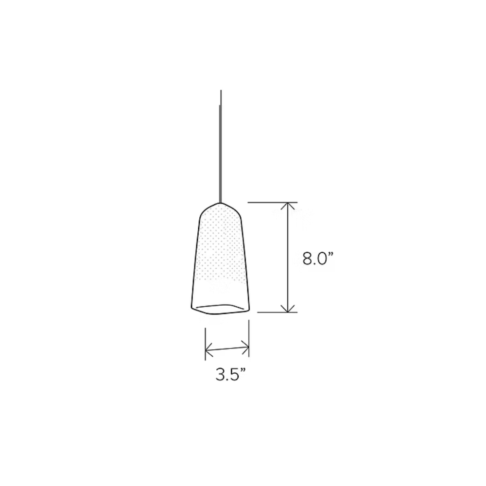 The Bubble Small Square Clear Pendant from Siemon & Salazar dimensions.