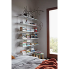 The Floor Shelving Two Bay (Living Room Bundle A) from String Furniture in white in a bedroom.