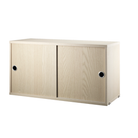 The Cabinet with Sliding Doors from String Furniture in the 11.8 inch depth size and ash color.