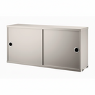 The Cabinet with Sliding Doors from String Furniture in the 7.8 inch depth size and beige color.