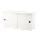 The Cabinet with Sliding Doors from String Furniture in the 11.8 inch depth size and white color.