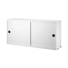 The Cabinet with Sliding Doors from String Furniture in the 7.8 inch depth size and white color.