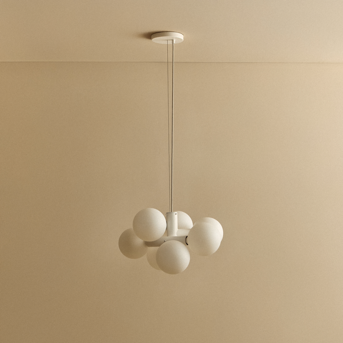 The Echo Chandelier by Tala Lighting, turned off.