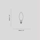 The Candle E12 Matte White LED Bulb by Tala Lighting dimensions.