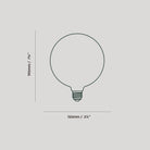 Dimension drawing of the Sphere IV E26 Dim-to-Warm LED Bulb by Tala Lighting.