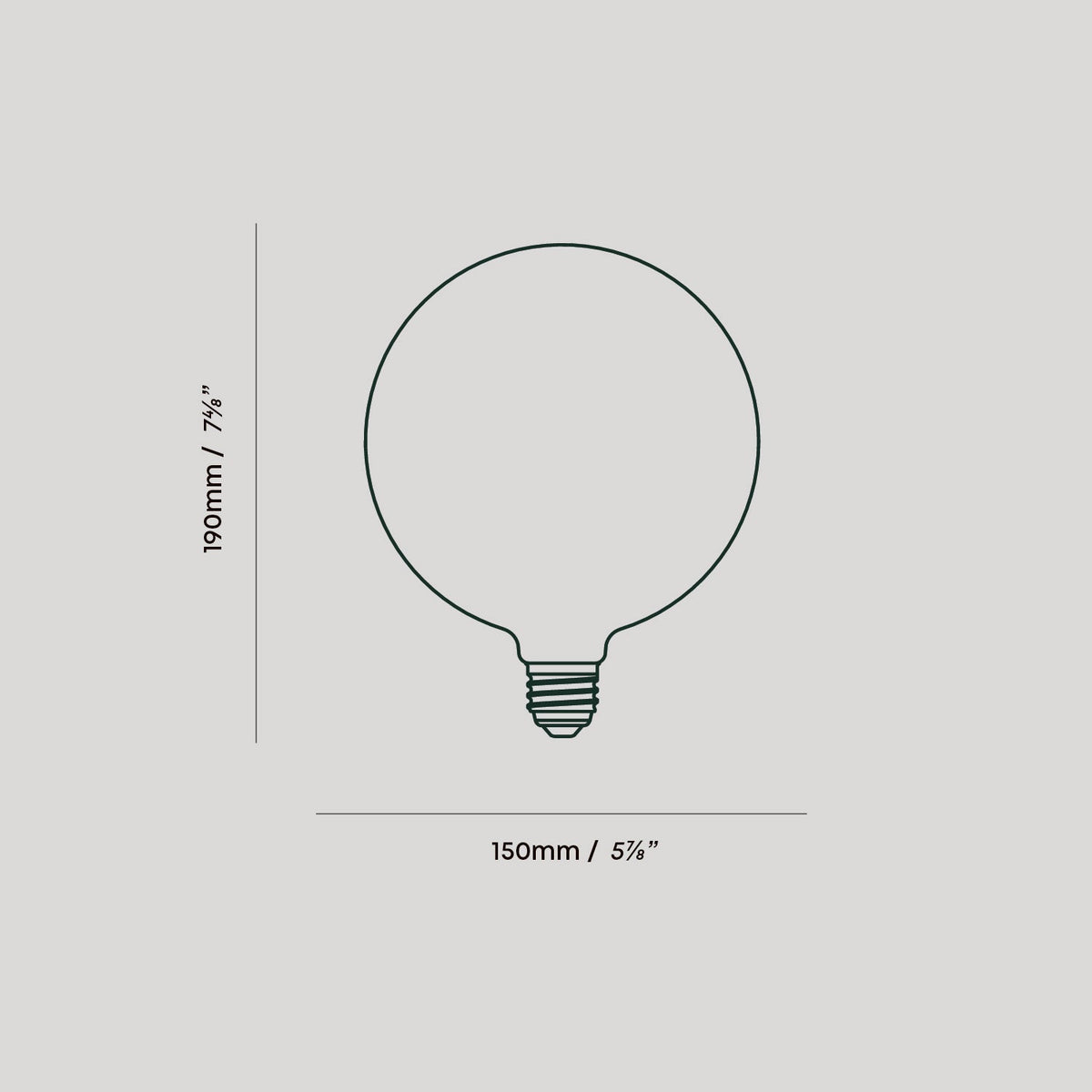 Dimension drawing of the Sphere IV E26 Dim-to-Warm LED Bulb by Tala Lighting.