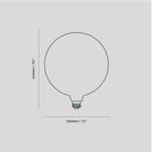 Dimensions of the Sphere V E26 Dim-to-Warm LED Bulb by Tala Lighting.