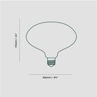 Dimensions of the Oval II E26 LED Bulb by Tala Lighting.